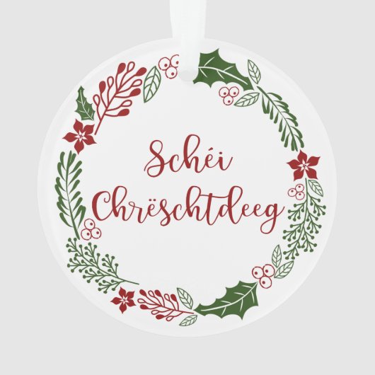 ルクセンブルギッシュメリークリスマスシェイ・クラフトデグ オーナメント (裏面)