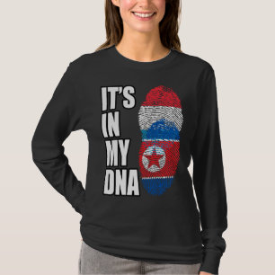 ルクセンブルクと北朝鮮のミックスDNAヘリテージフラグ Tシャツ