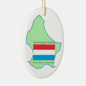 ルクセンブルクのオーナメントの地図そして旗 セラミックオーナメント (右)