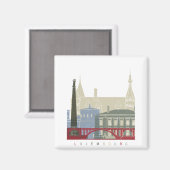 ルクセンブルクのスカイラインポスター マグネット (正面/裏面)