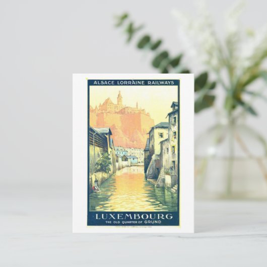ルクセンブルクのヴィンテージ旅行ポスター ポストカード (スタンド正面)