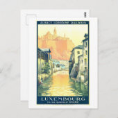 ルクセンブルクのヴィンテージ旅行ポスター ポストカード (正面/裏面)