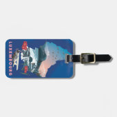 ルクセンブルクの図解入りの、写真付きの地図の旅行ポスター。 ラゲッジタグ (正面横)