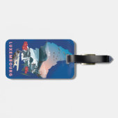 ルクセンブルクの図解入りの、写真付きの地図の旅行ポスター。 ラゲッジタグ (裏面横)