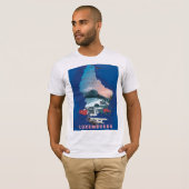 ルクセンブルクの図解入りの、写真付きの地図の旅行ポスター。 Tシャツ (正面フル)