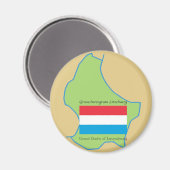 ルクセンブルクの国旗と地図 マグネット (正面/裏面)