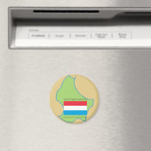 ルクセンブルクの国旗と地図 マグネット (インサイチュ (食洗機))