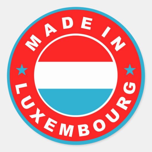 ルクセンブルクの国旗製品ラベルで作成 ラウンドシール (正面)