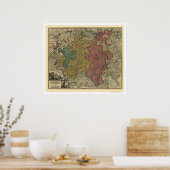 ルクセンブルクの地図1712 ポスター (キッチン)