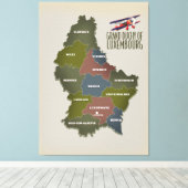 ルクセンブルクの地図 キャンバスプリント (インサイチュ (ウッドフロア))