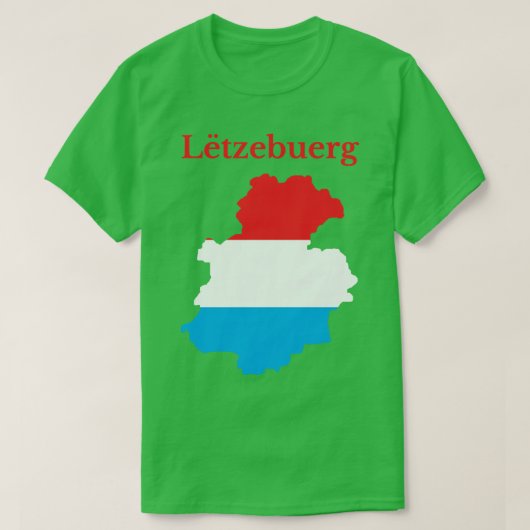 ルクセンブルクの地図 Tシャツ (デザイン正面)