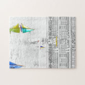 ルクセンブルクの庭のプール-パリ ジグソーパズル (横)