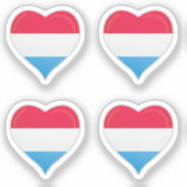 ルクセンブルクの愛の国旗プライドハートシール シール (正面)