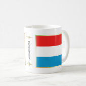 ルクセンブルクの旗と地図のマグ コーヒーマグカップ (正面右)