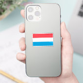 ルクセンブルクの旗 カットライン入り シール (スマートフォン)
