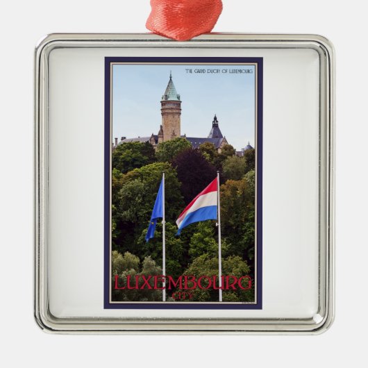 ルクセンブルクの旗 メタルオーナメント (正面)