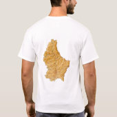 ルクセンブルクの旗＋地図＋テキストTシャツ Tシャツ (裏面)