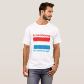 ルクセンブルクの旗＋地図＋テキストTシャツ Tシャツ (正面フル)