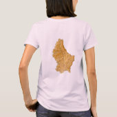 ルクセンブルクの旗＋地図＋テキストTシャツ Tシャツ (裏面)