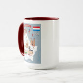 ルクセンブルクの漫画の地図 マグカップ (正面左)