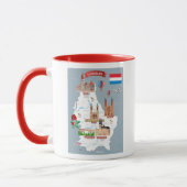 ルクセンブルクの漫画の地図 マグカップ (左)