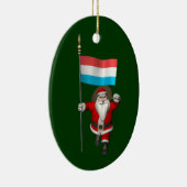 ルクセンブルクの看板のあるサンタクロース セラミックオーナメント (右)