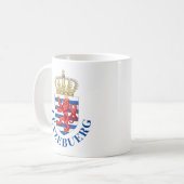 ルクセンブルクの紋章（下に名前を付けて） コーヒーマグカップ (正面左)