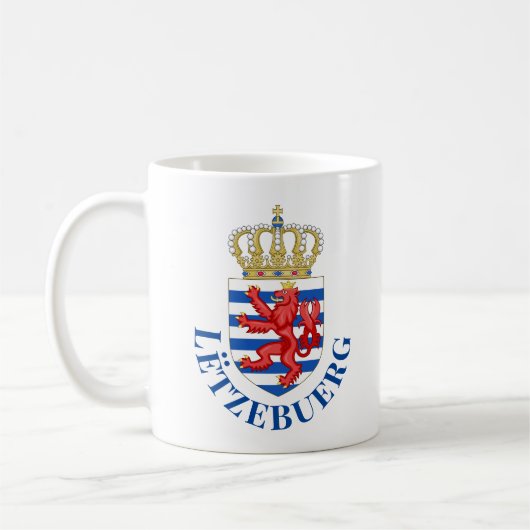 ルクセンブルクの紋章（下に名前を付けて） コーヒーマグカップ (左)