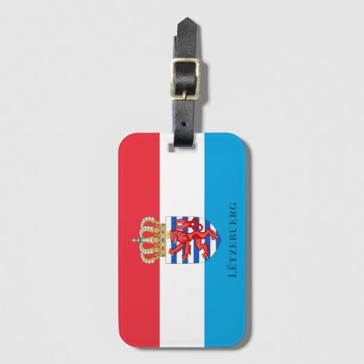 ルクセンブルクの紋章(下に名前を付けて) ラゲッジタグ (正面縦)