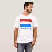 ルクセンブルクはLuxembourgianの名前と印を付けます Tシャツ (正面フル)