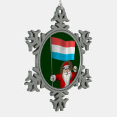 ルクセンブルクを象徴するサンタクロース スノーフレークピューターオーナメント (左)