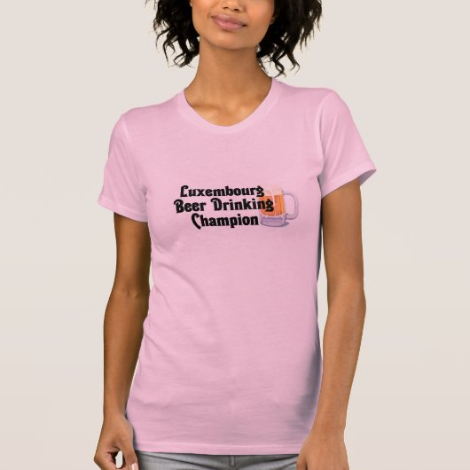 ルクセンブルクビール飲むチャンピオン Tシャツ (正面)