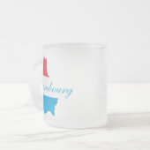 ルクセンブルクモダンルクセンブルク国旗の地図お土産 フロストグラスマグカップ (正面左)