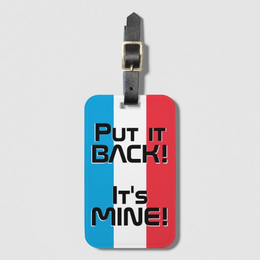 ルクセンブルク国おもしろい旗 ラゲッジタグ (正面縦)