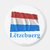 ルクセンブルク国旗とルクセンブルクの氏名 マグネット (正面)