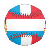 ルクセンブルク国旗と国軍服 野球ボール (裏面)