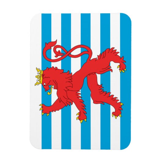 ルクセンブルク国旗の磁石 – 赤いライオン マグネット (縦)