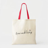 ルクセンブルク国旗ハート、ルクセンブルガートートバッグ トートバッグ (正面)