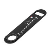 ルクセンブルク国旗ハート、ルクセンブルガー スピード栓抜き (正面アングル)