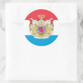 ルクセンブルク国旗&コート・オブ・アームズ ラウンドシール (バッグ)