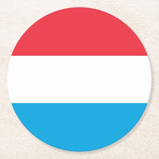 ルクセンブルク国旗 ラウンドペーパーコースター (正面)