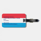 ルクセンブルク国旗 ラゲッジタグ (裏面横)