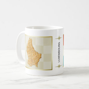 ルクセンブルク国旗+地図マグカップ コーヒーマグカップ