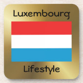 ルクセンブルク国旗+文字コースター コースター (正面)