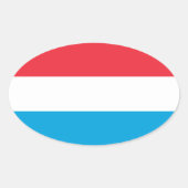 ルクセンブルク国旗 楕円形シール (正面)