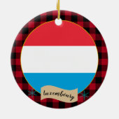 ルクセンブルク国旗、赤いバッファローのプレイド、愛国心 セラミックオーナメント (裏面)