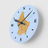 ルクセンブルク地図の時計 ラウンド壁時計 (傾斜)