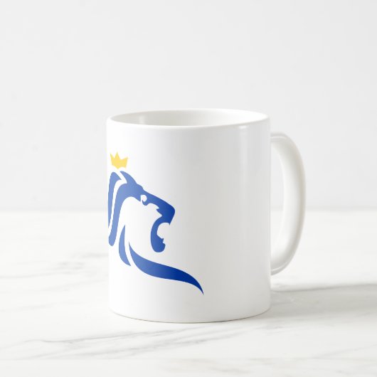 ルクセンブルク市国旗の記号(ライオン) コーヒーマグカップ (正面右)