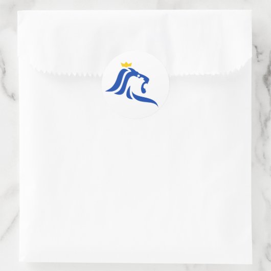 ルクセンブルク市国旗の記号(ライオン) ラウンドシール (バッグ)