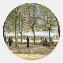 ルクセンブルク庭園のテラス（1886年）ヴァンゴッホアート ラウンドシール